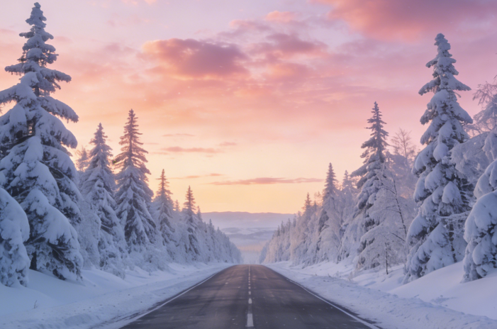 2026/01/28早安海乾威：霞披寒径 晨安如诗    